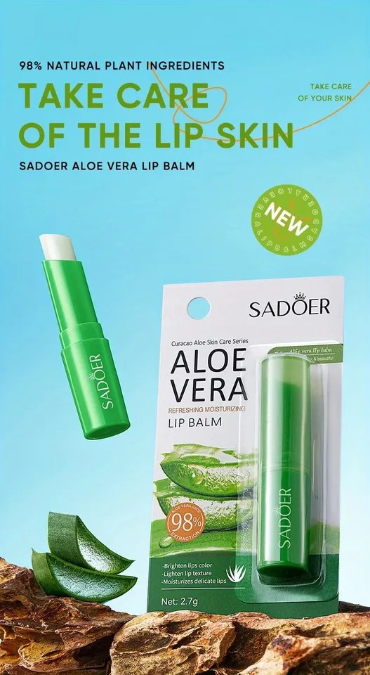 Lip Aloe Balm Nourishing, Hydrating, and Moisturizing Lip Care for Preventing Cracking and Repairing Dry Lips