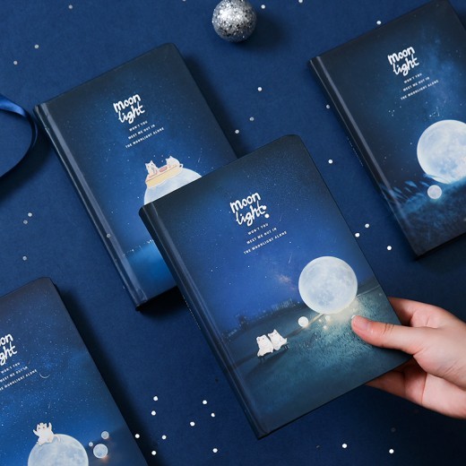 Lunar night hardcover diary book