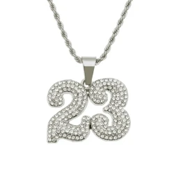 Men's Hip-hop 23 Digital Street Pendant Necklace