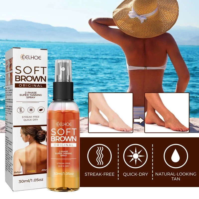 Self Spray Tan Natural Tanning Oil Mousse Gradual Face and Body Moisturizer, Quick Dry, 30ml