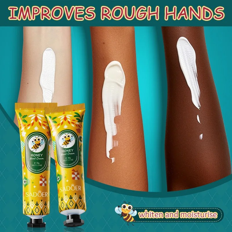 SADOER Honey Hand Cream Moisturizing, Brightening, and Repairing for Dry, Cracked Hands
