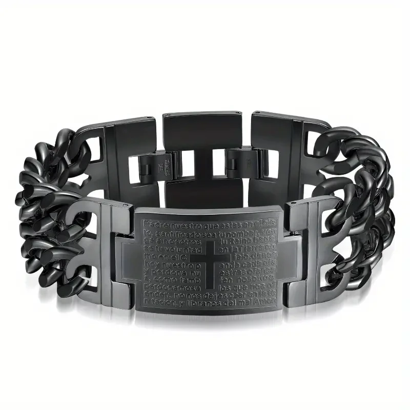 Bold Punk Mens Cuban Chain Bracelet - Durable Stainless Steel Jewelry with Unforgettable Style