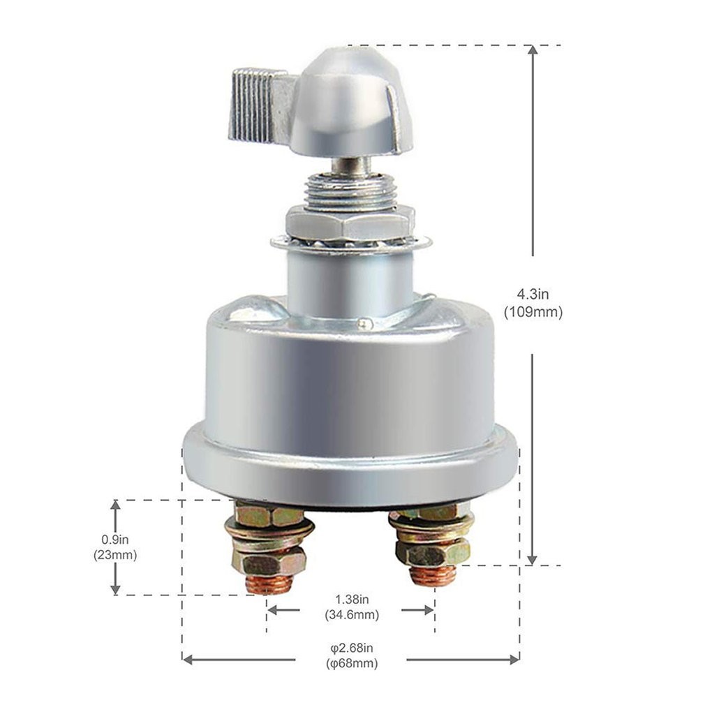 Copper car battery power switch