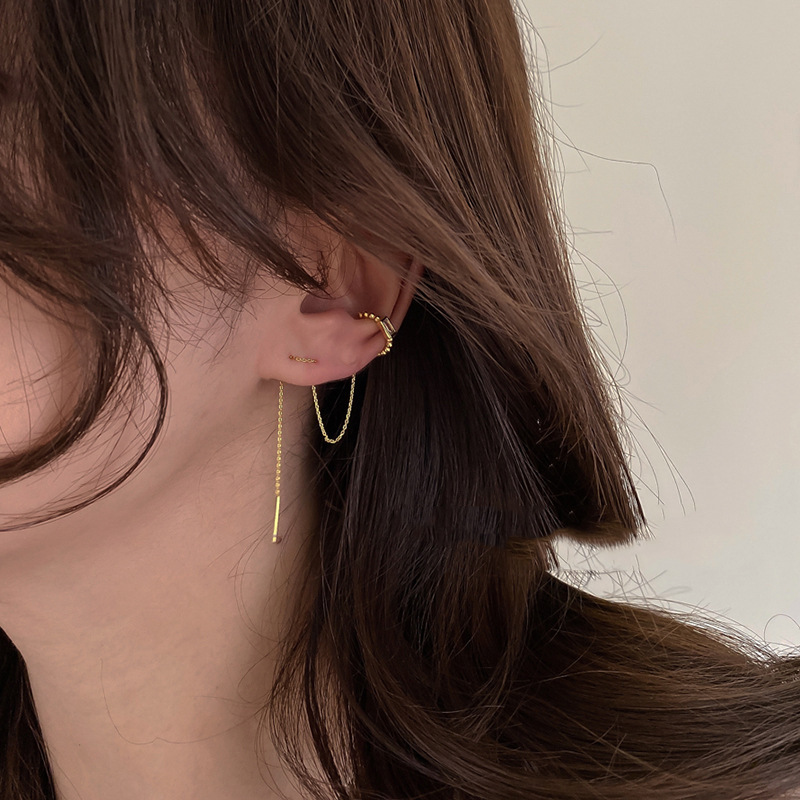 Women's Vintage Copper Chain Tassel Earrings