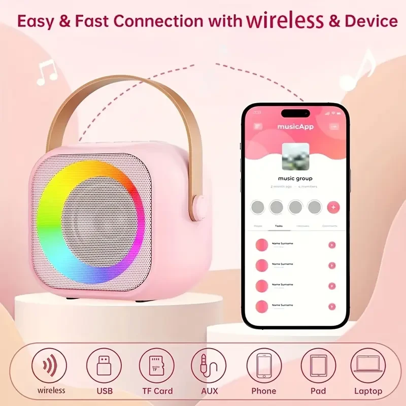 2 microphones, mini Youngsters's karaoke machine