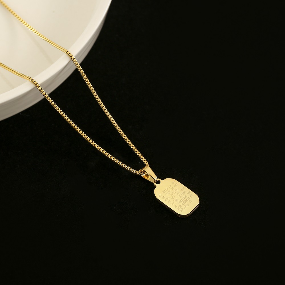 316L Stainless Steel New Square Natural Pendant Necklace