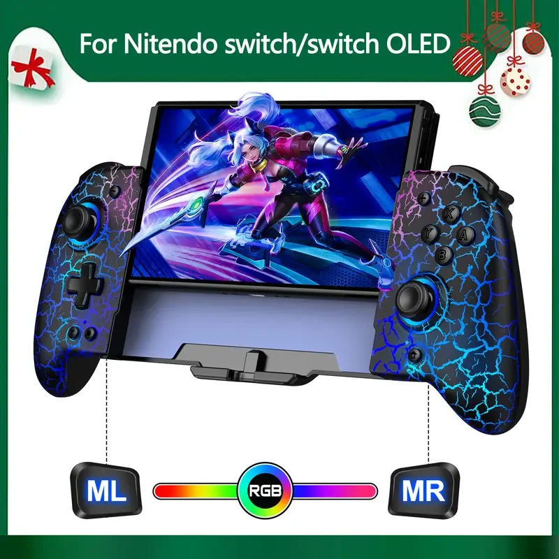 For Switch Joycon Controller, Joypad Controller For Nintendo Switch, DinoFire One-Piece Joypad Controller Replacement For Switch Joy Con, Switch Joycons Controller Remote With Adjustable Turbo And Ergonomically Designed