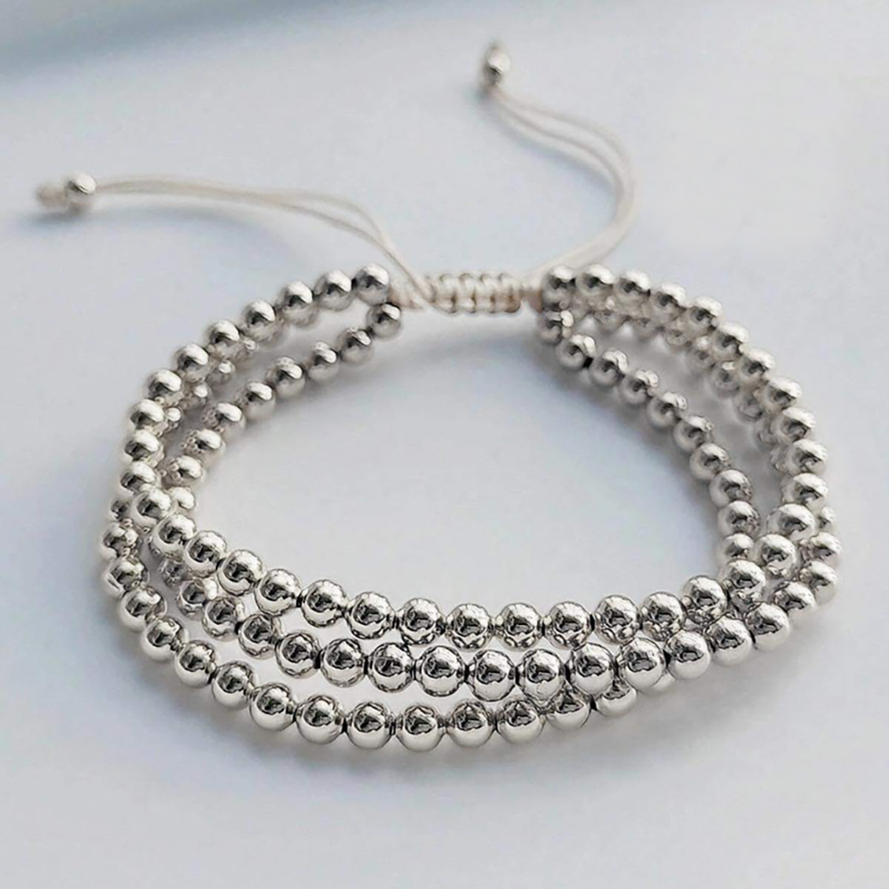 KKBEAD 18K Gold Plated Waterproof Multilayer Beaded Bracelet