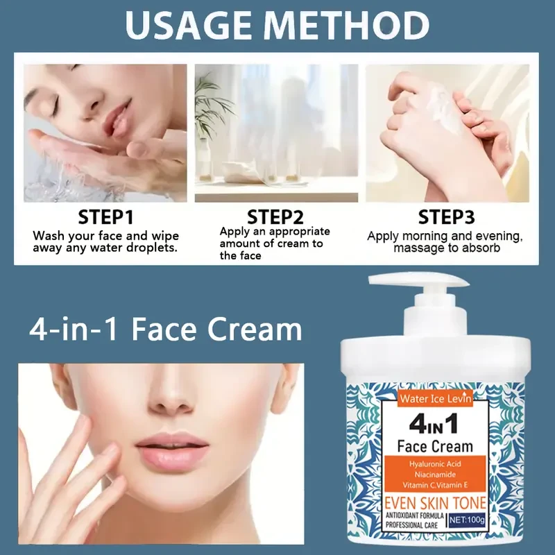 4-In-1 Facial Serum - Hydrates, Firms, And Fine Lines And with Hyaluronic Acid, Niacinamide, And Vitamin C