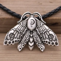 Insect Butterfly Pendant moon Rune Necklace