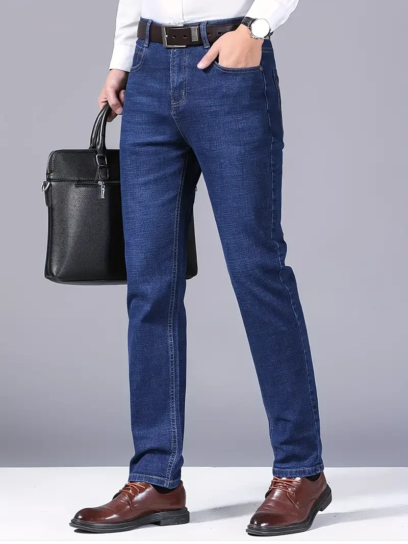 Mens Premium Stretch Jeans - Flexible Comfort for Semi-Formal Workdays - Seasonal Style for Fall Winter