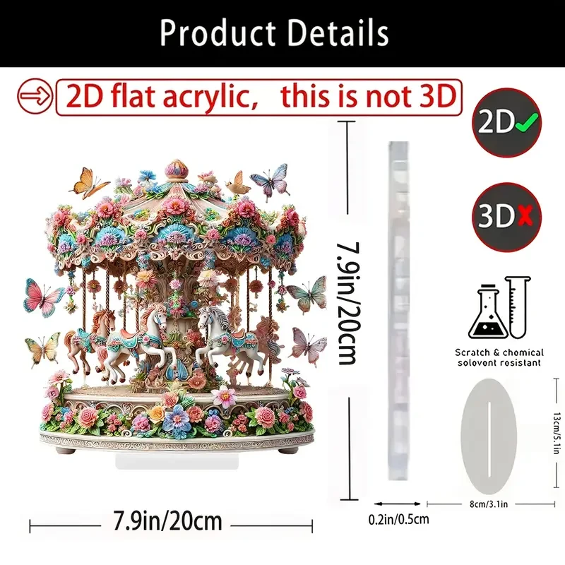 Art Deco Style Acrylic Carousel Music Box