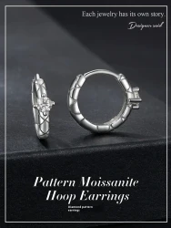 Diamond Plaid Ear Clip S925 Sterling Silver