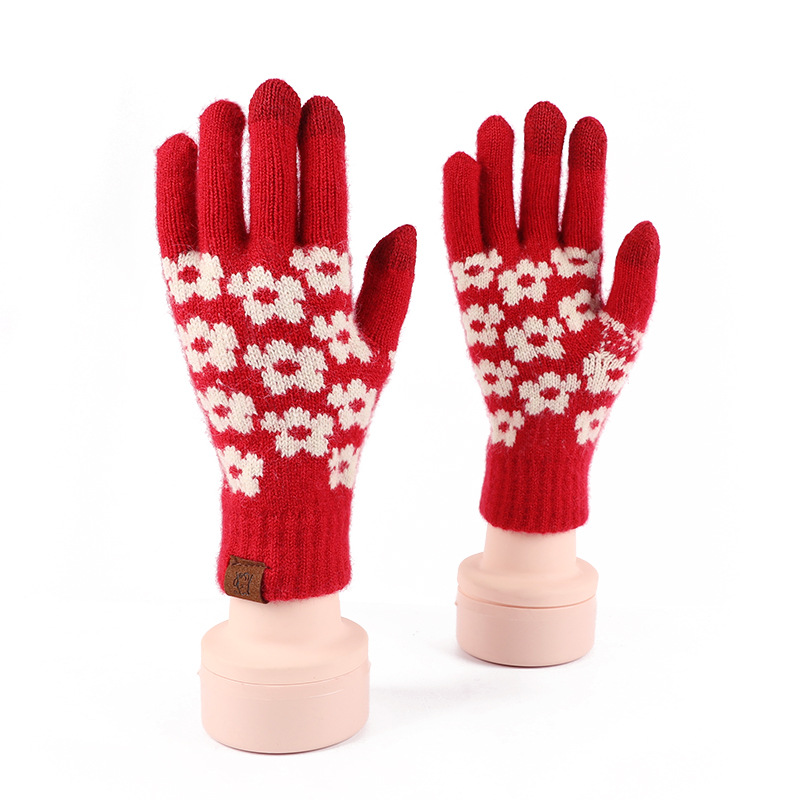 New Year Festive Red Gloves