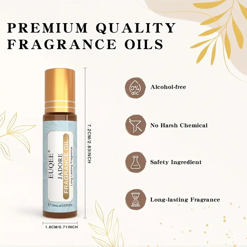 10-Pack EUQEE Rollerball Essential Oils, 10Ml Each, Aromatherapy for Emotional Support, Multi-Purpose, Liquid, <1L, Home & Health Care, No Specific Benefits