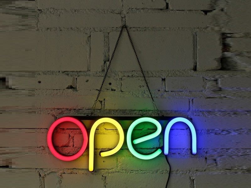 OPEN Sign Neon LED Tube Visual Artwork Bar Pub Club Wall Decor Light