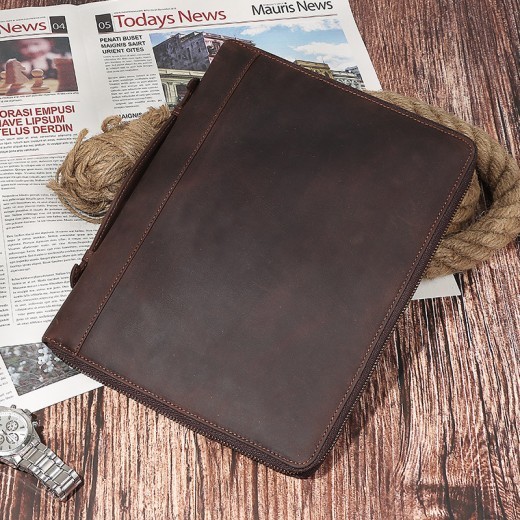 Vintage Crazy Horse Leather Handbag Tablet Computer Leather Sleeve