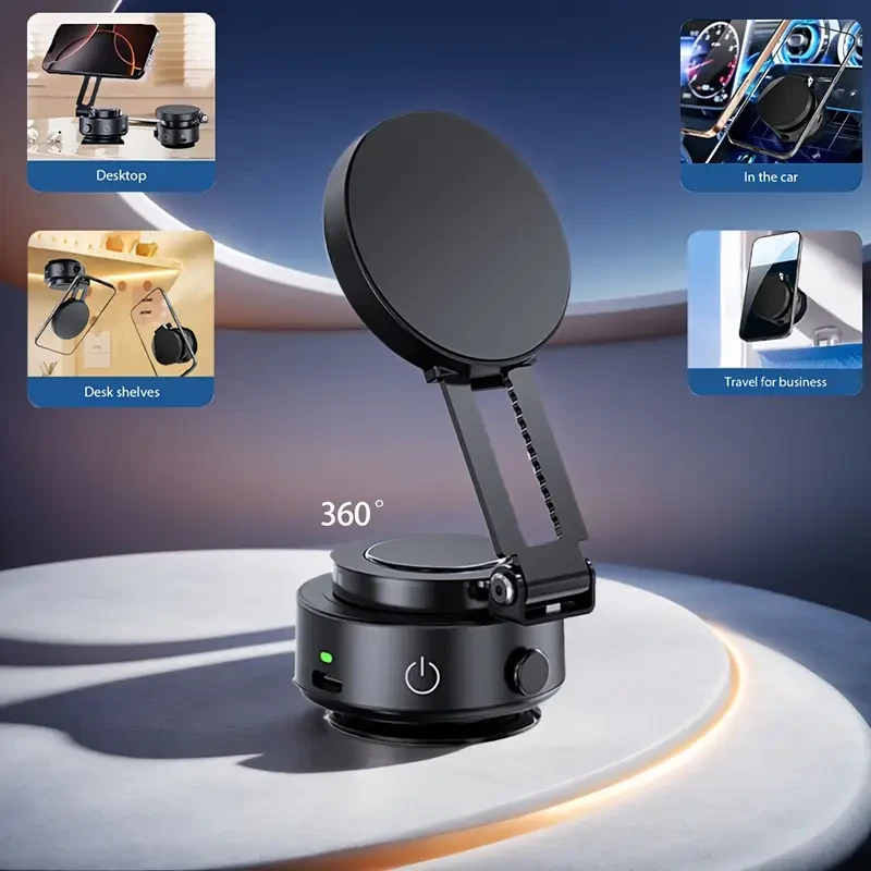 Vacuum Suction Magnetic Phone Holder 360 Rotation