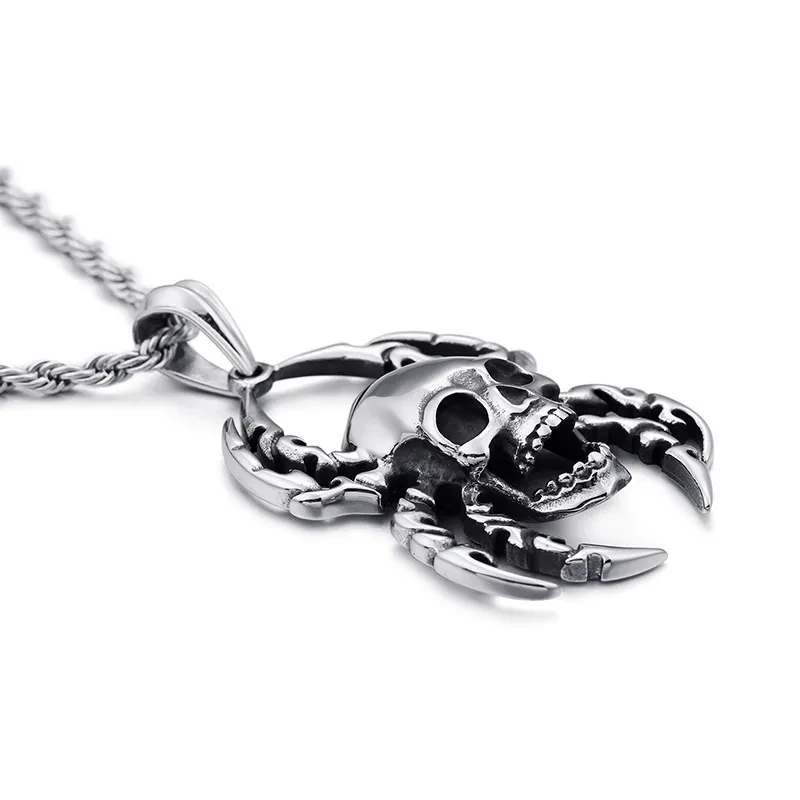 Vintage Punk Titanium Steel Spider Pendant