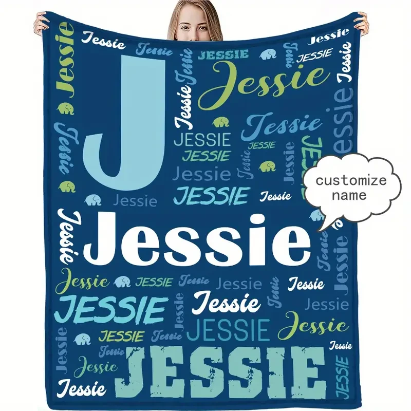 Flannel Blanket, Personalized Name Throw, Soft Comfortable Warm Blanket