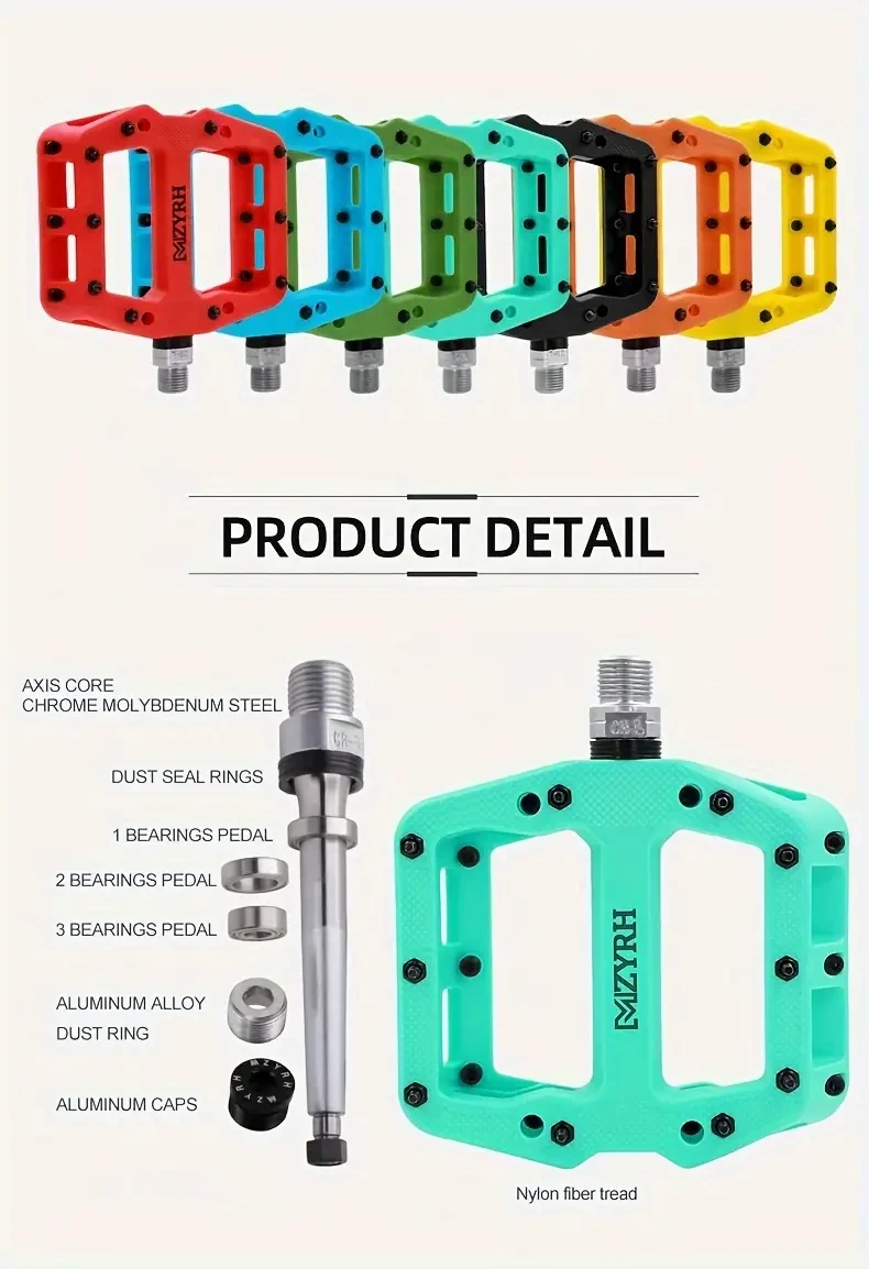 Bicycle Pedal Anti-slip Ultralight Nylon MTB Mountain Bike Pedal 3 Sealed Bearings Pedals Bicycle Accessories