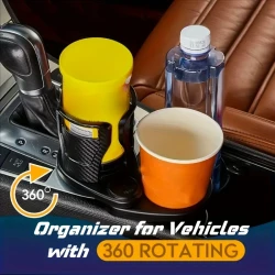 Universal Car Cup Holder Expander with Phone Slot & Aromatherapy Diffuser
