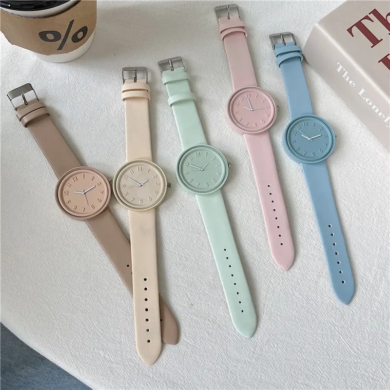 Women Quartz Watch  Macaron Color Retro Digital Wristwatch