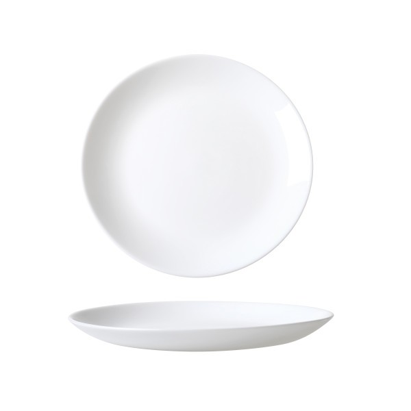White Coupe Glass Dinner Plate 19cm - Wiltshire