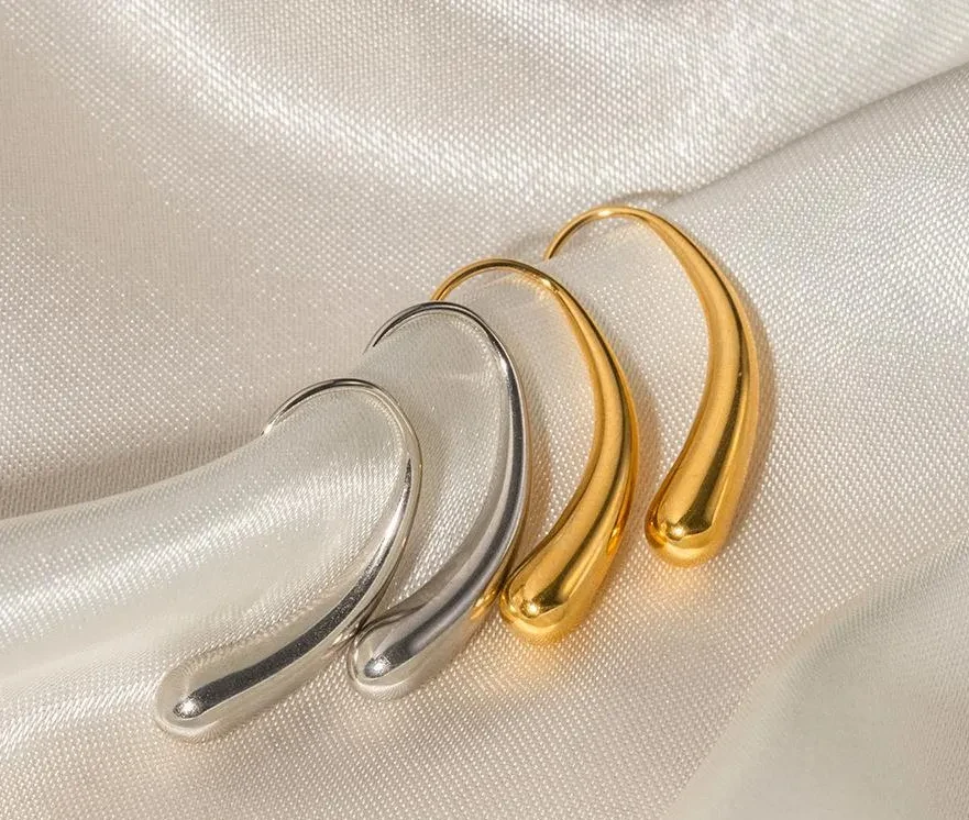 Irregular Water Drop Geometric Ear Studs  Versatile Earrings
