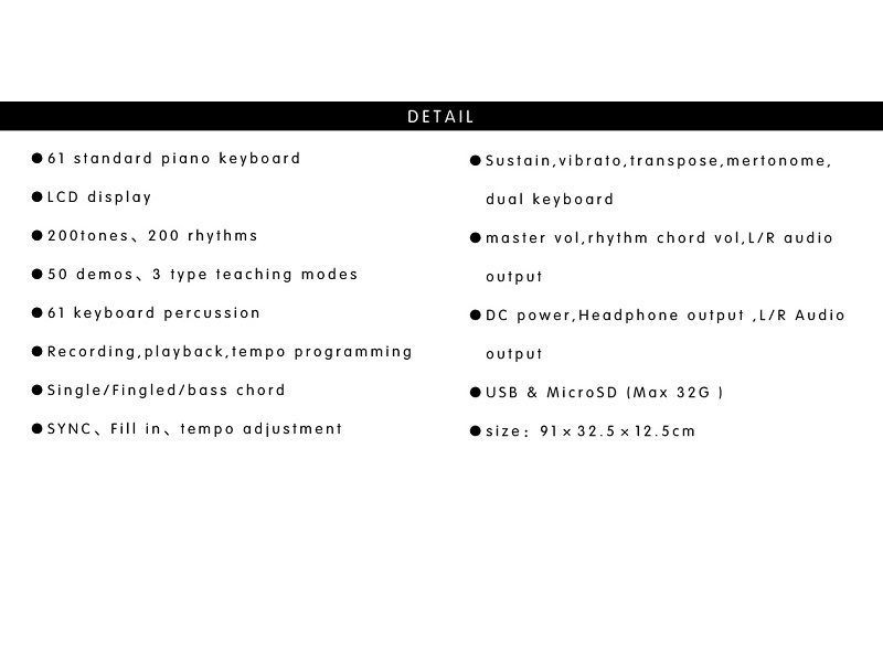 61-Key Multi-Functional Electronic ORGAN KEYBOARD PIANO
