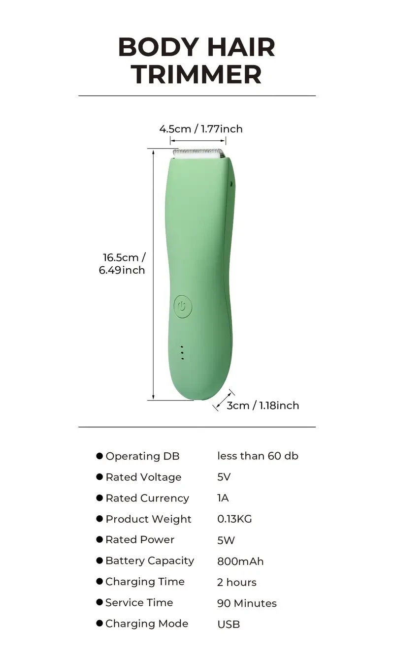 Professional Body Hair Trimmer, Groin&Body Manscape Trimmer For Men, Electric Ball Shaver Groomer, Pubic Grooming Clipper Male Razor Bikini Trimmer For Women, Holiday Gift