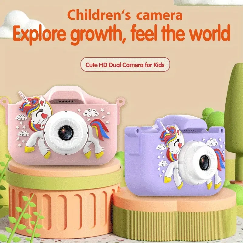 New children's cute fun digital camera can be photographed video mini children's camera Christmas gifts small SLR camera before and after the high-definition double shot cartoon Halloween gifts