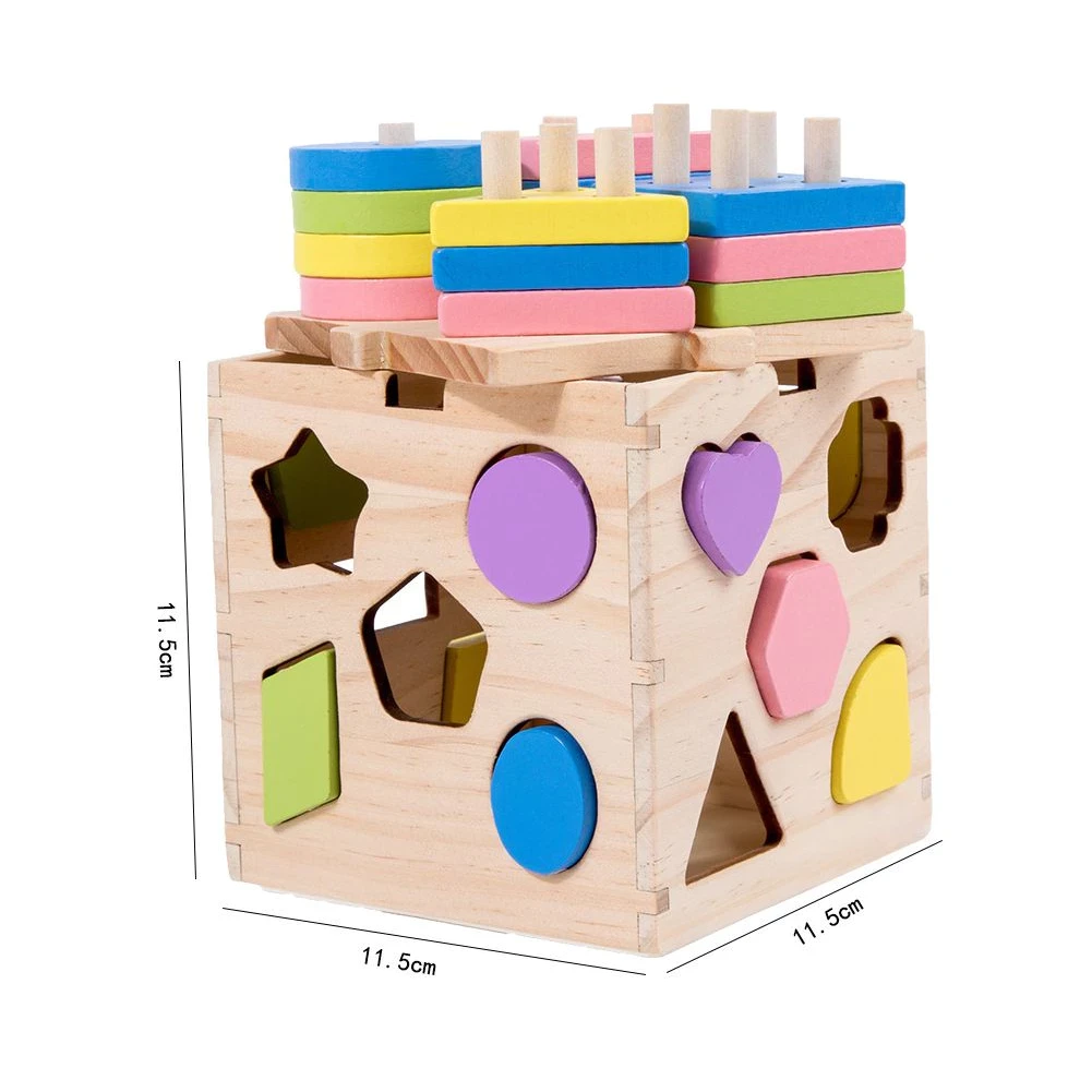 Educational Wooden Toys Motor Puzzle Geometry Wooden 3D Toy Box