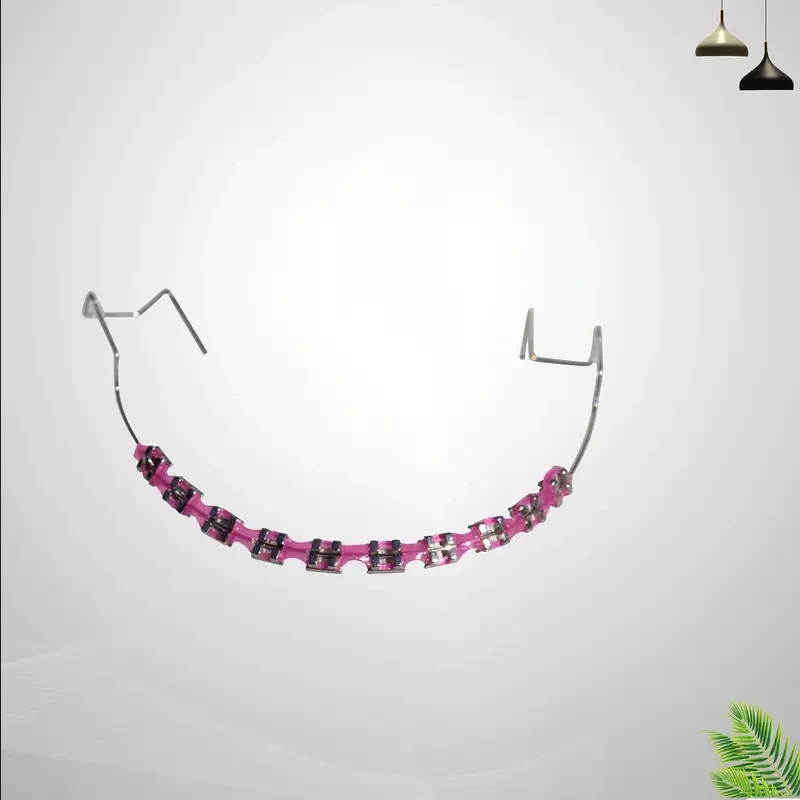 Set Fashion Colorful Zipper Braces, Novelty Upper and Lower Teeth Braces with Hooks