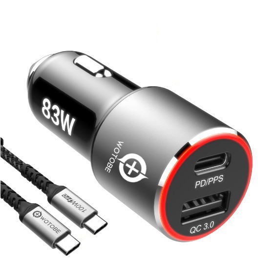Compatible with Apple, 83W fast Car Charger,1port USB C PPSPD 65W 45W 30W 20W,1port QC3.0 for xiaomi TYPE C laptop tablet iphone 12 S20Note 10 20