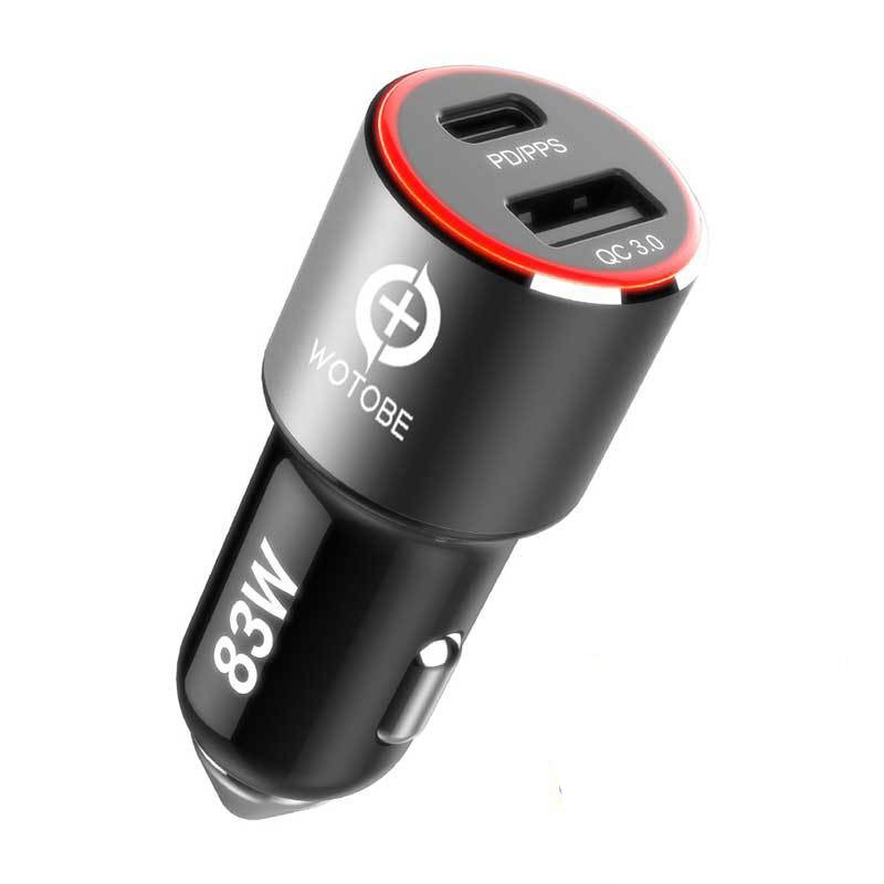 Compatible with Apple, 83W fast Car Charger,1port USB C PPSPD 65W 45W 30W 20W,1port QC3.0 for xiaomi TYPE C laptop tablet iphone 12 S20Note 10 20