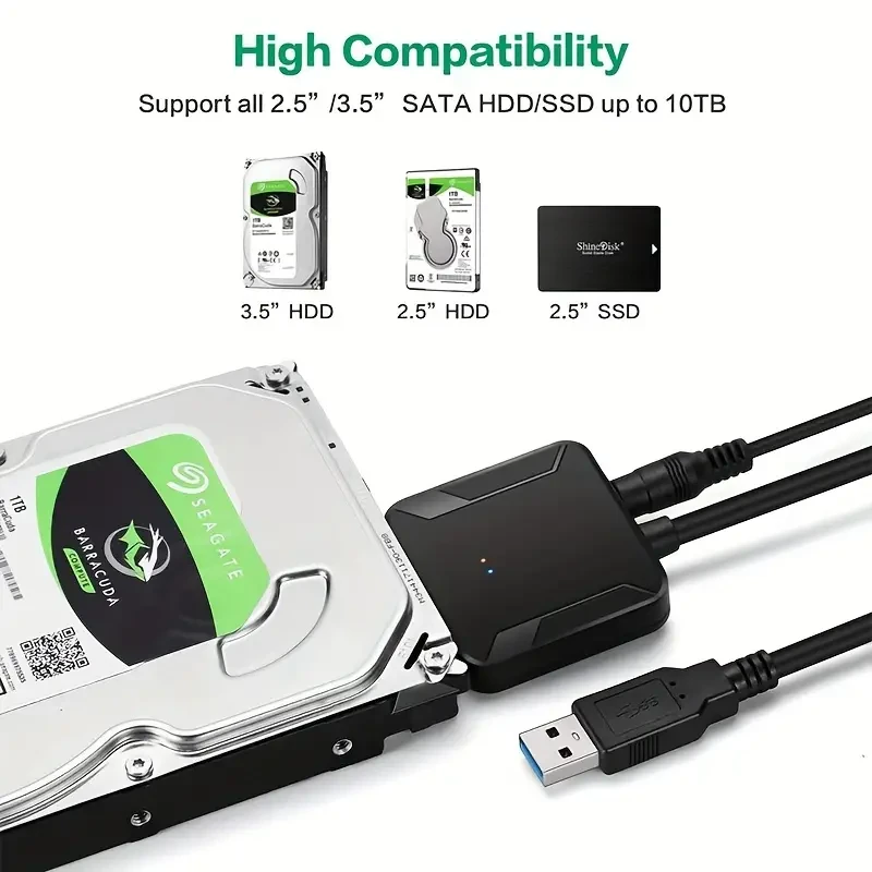 SATA To USB 3.0 Adapter Cable External Hard Drive