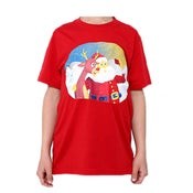 Kids Christmas T Shirt 100% Cotton Tee - Santa & Rudolf