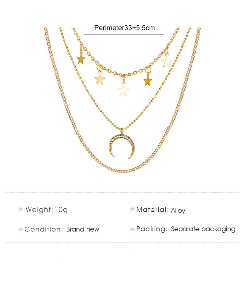 Five-pointed Star Multi-layer Pendant Necklace