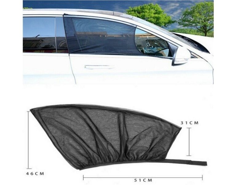 SUV Pickup-Truck Front & Rear Side Window Sun Shade Cover Visor Mesh Shield