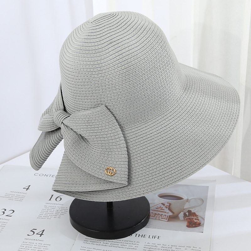 Women Lady Sun Straw Hat Wide Brim Floppy Derby Summer Beach Cap 5 Colours