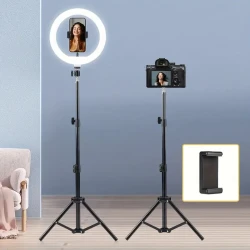 ZOMEI 43.3-Inch LED Ring Light Tripod with 10-Inch Circular Light