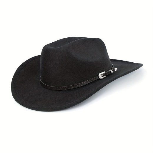 Western Cowboy Hat Woolen Hat Big Brim