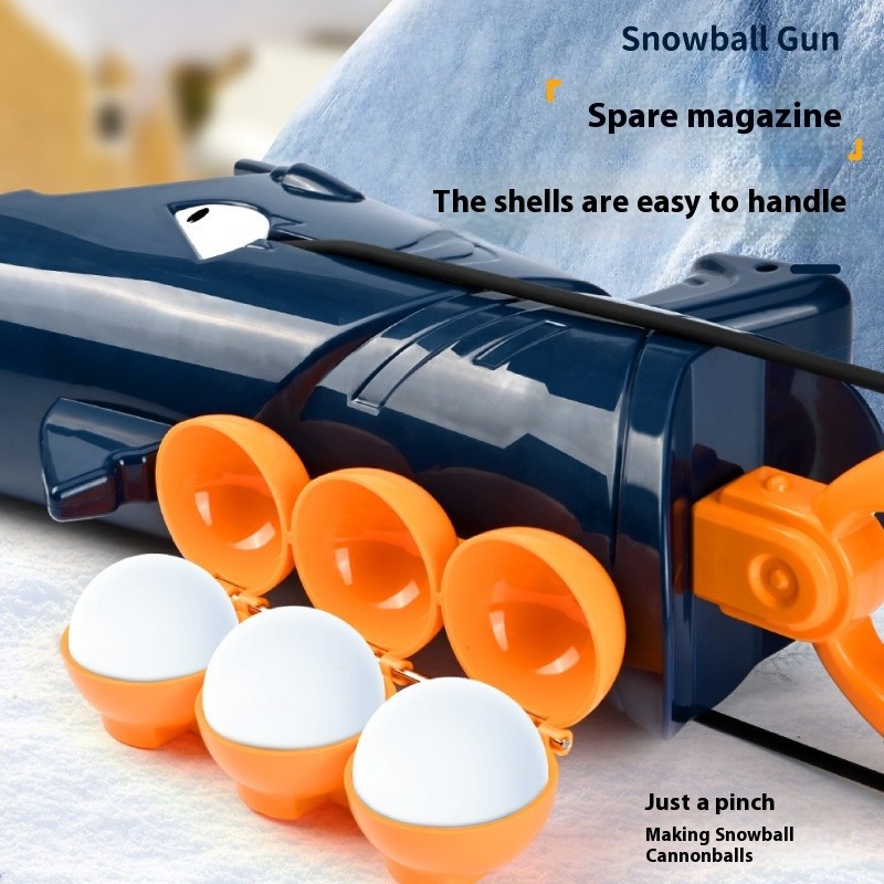 Children's Outdoor Snow Shark Cute Cartoon Snowball Gun Launcher Clip Fight Toy