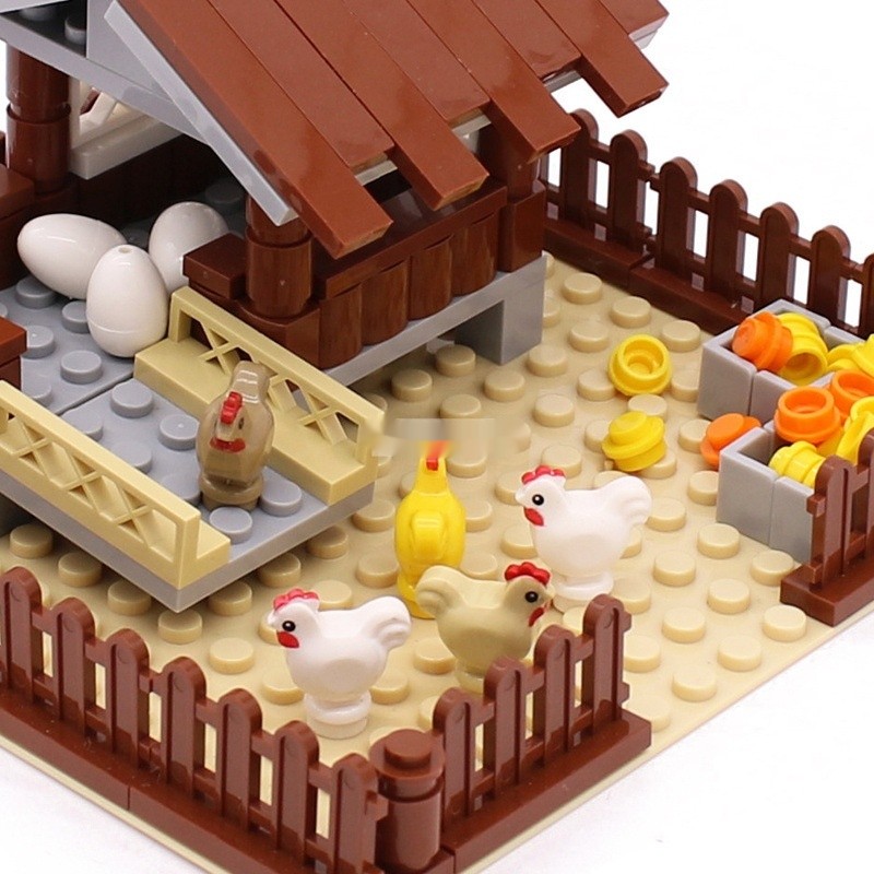 MOC Small Particle Building Blocks Animal Farm Scene Dispersion Accessories Suit
