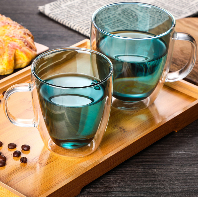High borosilicate glass double cup coffee cup