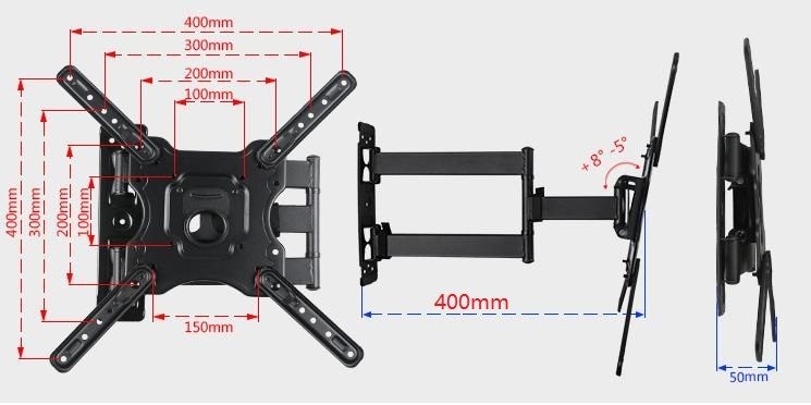 a Brand New TV Wall Mount Tv Bracket 3Arms 32-44 Inch #