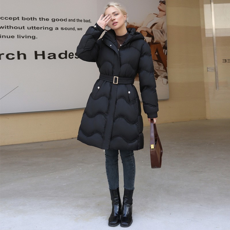 Below The Knee Cotton Clothes Women's Mid-length Down Cotton-padded Jacket