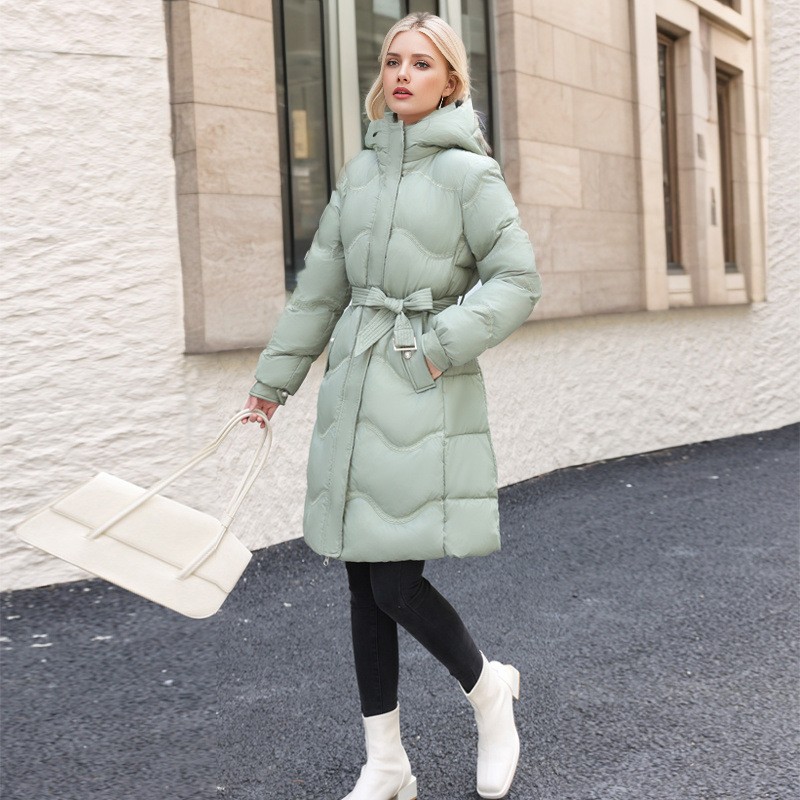 Below The Knee Cotton Clothes Women's Mid-length Down Cotton-padded Jacket