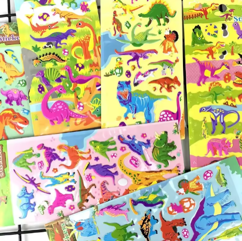 6 Sheets 3D Bubble Sticker Car Truck Plane Traffic Waterproof Cartoon Anime Stickers For Girl Boy Kids Funny Educational Toys